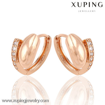 90662 Xuping dernières conceptions de boucles d&#39;oreilles plaqué or, bijoux boucles d&#39;oreilles, créoles